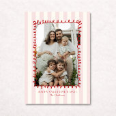 Striped Whimsical Red Frame Valentine’s Day CARD 招待状