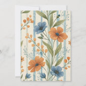 Striped Wildflower Baby Shower 招待状 (裏面)