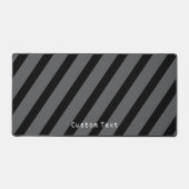 Striped with Computer Text Gray and Black デスクマット (正面)