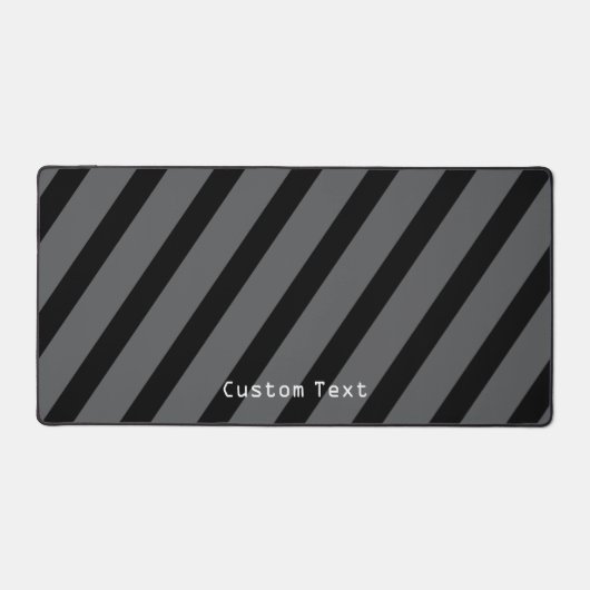 Striped with Computer Text Gray and Black デスクマット (正面)