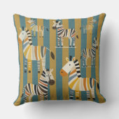 Striped Zebra Kids Throw Pillow クッション (裏面)