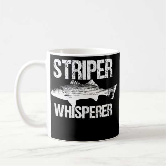 Striper Whisperer Cool Bass Fly Fishing Fish コーヒーマグカップ (左)