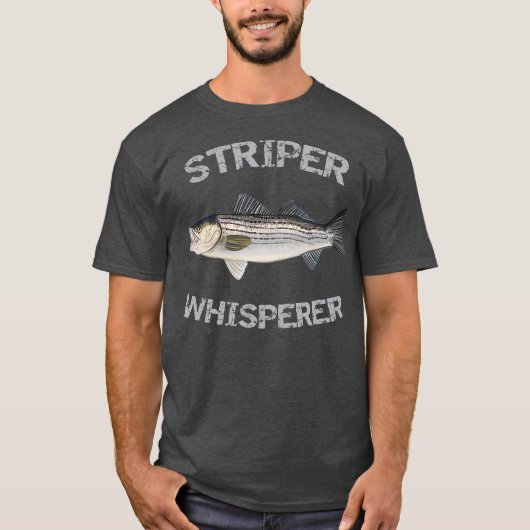 Striper Whisperer Striped Bass  Striper Fishing Tシャツ (正面)