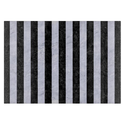 STRIPES1黒い大理石及び白い大理石 カッティングボード (正面)