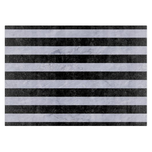 STRIPES2黒い大理石及び白い大理石 カッティングボード (正面)