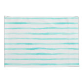 Stripes Alive Turquoise Blue Watercolor Pillowcase 枕カバー (裏面-右)