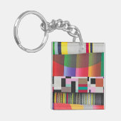 stripes and curves collage キーホルダー (正面左)