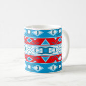 Stripes and geometric shapes of red blue white コーヒーマグカップ (正面右)