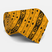 Stripes and geometric shapes yellow black ネクタイ (ロール)
