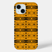 Stripes and geometric shapes yellow black  Case-Mate iPhoneケース (裏面)