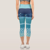 Stripes and Polka dot in Shades of Blue  カプリレギンス (裏面)
