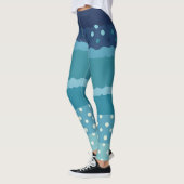 Stripes and Polka dot in Shades of Blue Leggings レギンス (左)