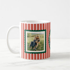 Stripes and Scallops Holiday Photo Mug コーヒーマグカップ