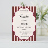 Stripes Birthday Invitation Personalized Card サンキューカード (スタンド正面)