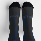 Stripes, blue on dark grey, serious classic ソックス (上部)