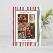 Stripes family Photo merry Christmas シーズンカード (スタンド正面)