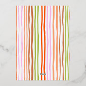 Stripes foil family Photo Christmas real 箔招待状 (裏面)