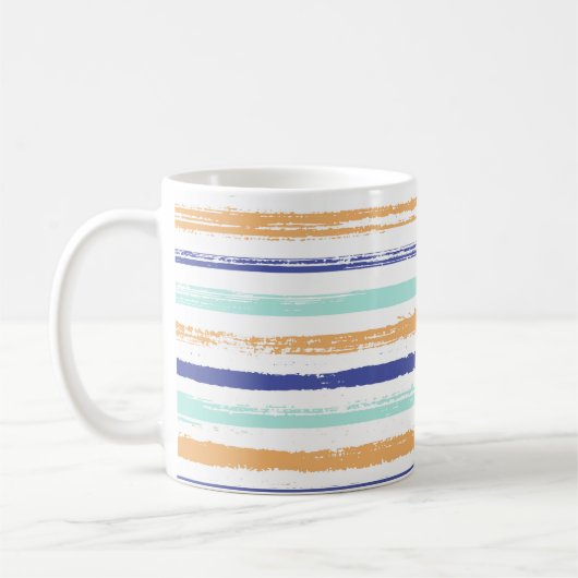 Stripes geometric textile seamless vintage pattern コーヒーマグカップ (左)