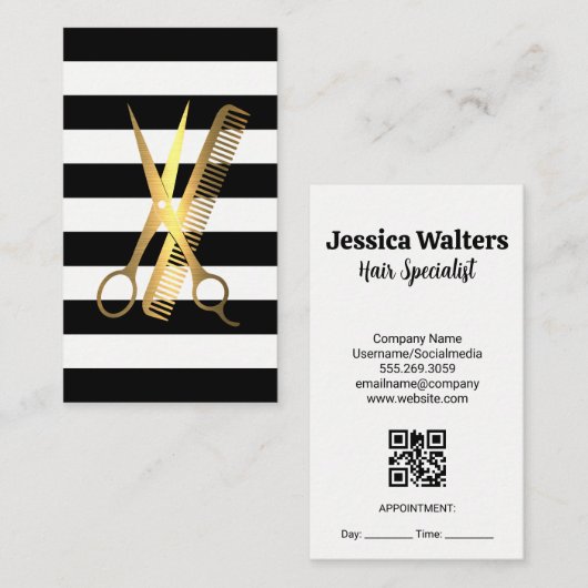 Stripes | Golden Scissors Comb Logo 予約カード (正面/裏面)