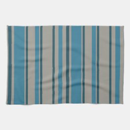 Stripes Gray and Blue キッチンタオル