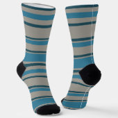 Stripes Gray and Blue ソックス (傾斜あり)