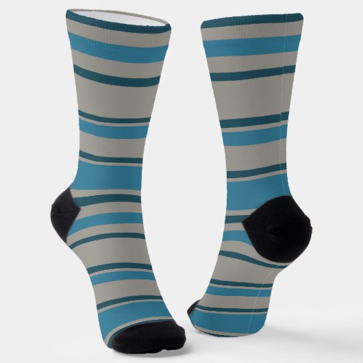 Stripes Gray and Blue ソックス (傾斜あり)