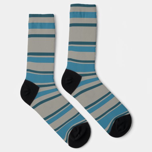 Stripes Gray and Blue ソックス (右)