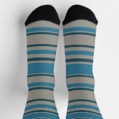 Stripes Gray and Blue ソックス (上部)