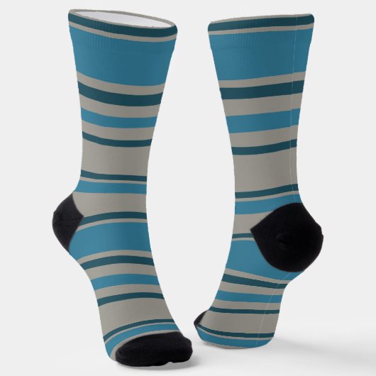 Stripes Gray and Blue ソックス (傾斜あり)
