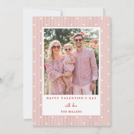 Stripes & Hearts Happy Valentine's Day Photo Card シーズンカード