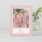 Stripes & Hearts Happy Valentine's Day Photo Card シーズンカード (スタンド正面)
