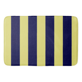 Stripes in Navy Blue and Yellow バスマット