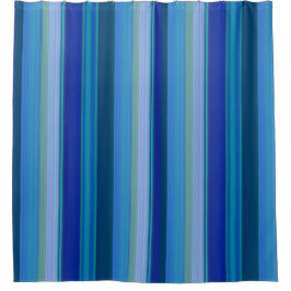  Stripes in Shades of Blue シャワーカーテン