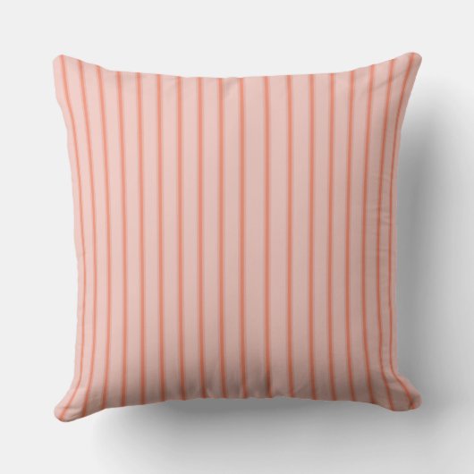 Stripes Modern Coral Peach Minimalist Elegance クッション (裏面)