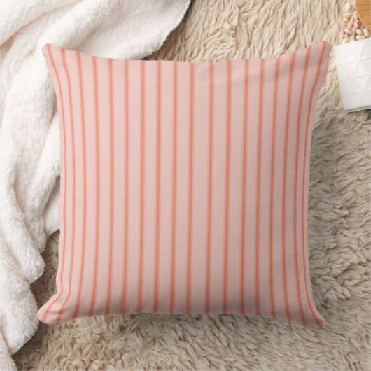 Stripes Modern Coral Peach Minimalist Elegance クッション (ブランケット)