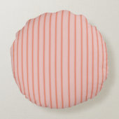 Stripes Modern Coral Peach Minimalist Elegance ラウンドクッション (裏面)