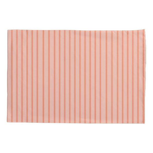 Stripes Modern Coral Peach Minimalist Elegance 枕カバー (裏面)