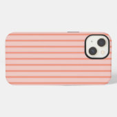 Stripes Modern Coral Peach Minimalist Elegance iPhoneケース (裏面横)
