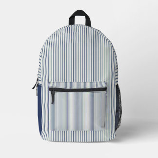 Stripes Modern Indigo Minimalist Elegance プリントバックパック