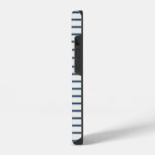 Stripes Modern Indigo Minimalist Elegance iPhoneケース (左側面)