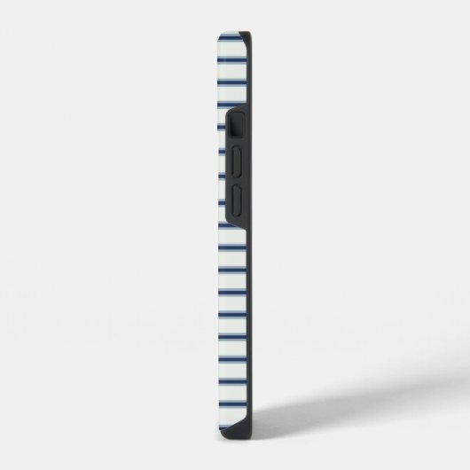 Stripes Modern Indigo Minimalist Elegance iPhoneケース (左側面)