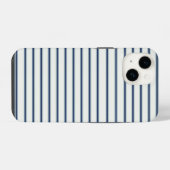 Stripes Modern Indigo Minimalist Elegance iPhoneケース (裏面横)