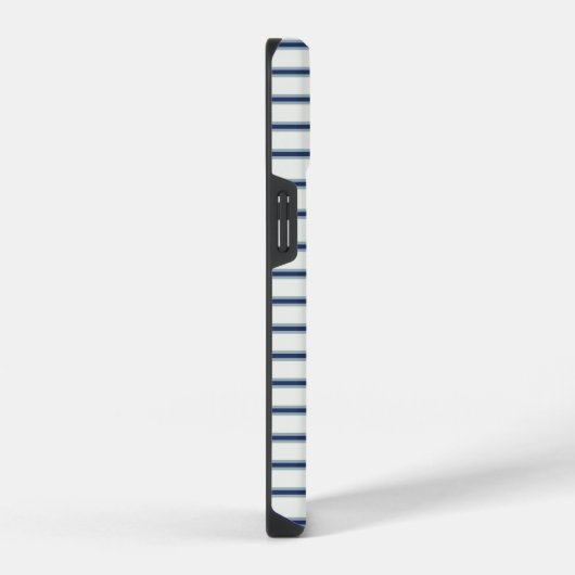 Stripes Modern Indigo Minimalist Elegance iPhoneケース (右側面)