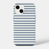 Stripes Modern Indigo Minimalist Elegance iPhoneケース (裏面)