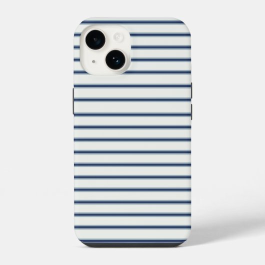 Stripes Modern Indigo Minimalist Elegance iPhoneケース (裏面)