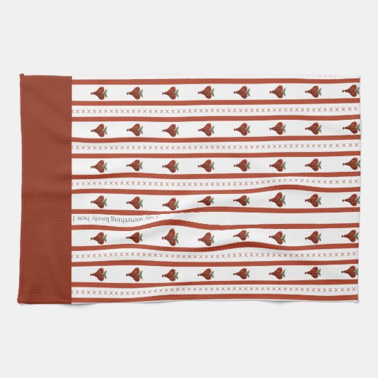 Stripes of Hearts キッチンタオル (横)