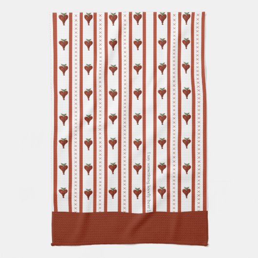 Stripes of Hearts キッチンタオル (縦)