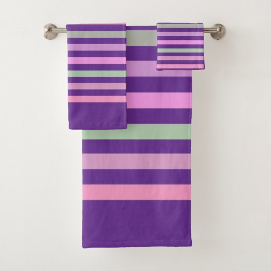 Stripes, pink, green バスタオルセット (インサイチュ)