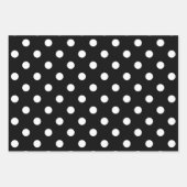 Stripes & Polka Dots Classic Black & White ラッピングペーパーシート (正面)