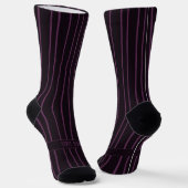 Stripes, purple on darkest red, true classic ソックス (傾斜あり)